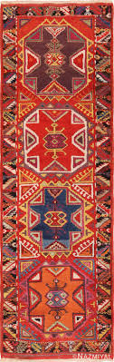 antique turkish konya runner rug 70171