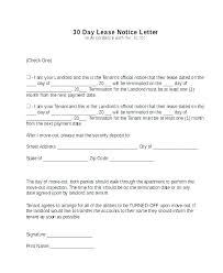 30 Day Notice Letter To Landlord Template Digitalhustle Co