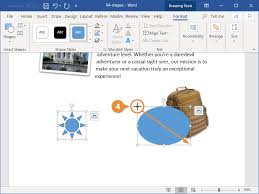 how to insert a line and shapes in word