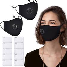 Some masks and respirators have a little plastic piece embedded in the when you wear a mask with a valve, a significant portion of your exhalations are entirely unfiltered. Amazon Com Pm2 5 Dust Mask 2 Pack Cotton Carbon Filter Face Mask Reusable Breathing Valve Respirator Mouth Mask With 10 Activated Carbon Filters Protection From Dust Pollen Pet Dander Beauty
