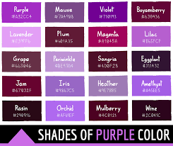 shades of purple color names hex rgb