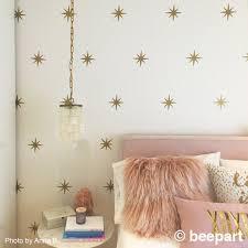 Gold Stars Wall Decals Mid Century