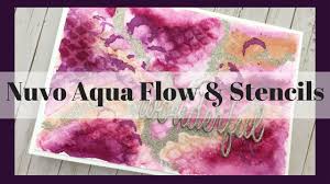 Nuvo Aqua Flow Brush Pens Wow Embossing Powder Mixed Media Card
