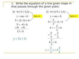 Equation Of A Line Given Slope M
