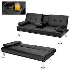 powerstone leather futon sofa bed