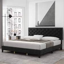 homfa king size bed modern upholstered