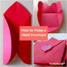 Create a good atmosphere made with 3d heart of papers. Handmade Valentine Cards The Amazing All In One Envelope Tinkerlab