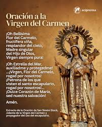 ACI Prensa on Twitter: "Antes de dormir, reza esta bella oración a la Virgen del Carmen que compuso San Simón Stock, vidente y propagador del uso del escapulario, con el que la