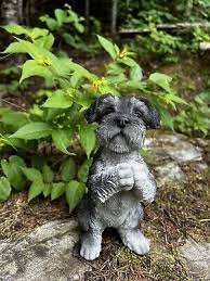 Schnauzer Dog Figurine Begging Resin