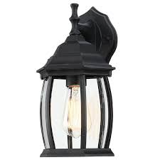 Pia Ricco 1 Light Textured Black Not Solar Outdoor Wall Lantern Sconce With Clear Glass