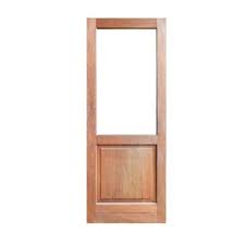 Wooden Door Full Pane Glass Top Raised
