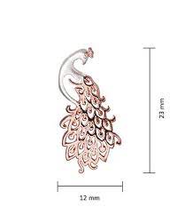 Giva 925 Sterling Silver Anushka S Peacock Stud Earrings For Women Rose Gold Toned Freesize