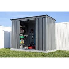 8 Ft W X 4 Ft D Charcoal Metal Shed