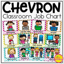 Classroom Jobs In Chevron Classroom Decor With Editable Cards Back To School