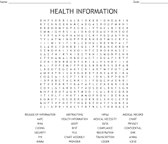 Health Information Word Search Wordmint