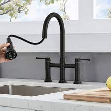 bridge kitchen faucet with pull down