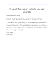 resignation letter to manager exles
