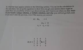 Find The Least Squares Solution To The