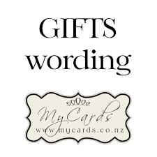 gifts wording wedding invitation mycards