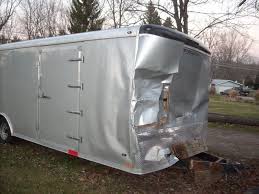 damaged enclosed trailer panel