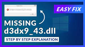 d3dx9 43 dll missing error how to fix