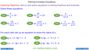 Complex Linear Equations Mr