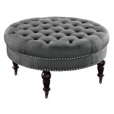 Simpli home dover large coffee table storage ottoman in distressed brown. Large Round Tufted Ottoman Coffee Table Decoratorist 36185