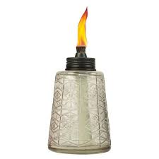 Tiki 6 In Glass Table Torch In White
