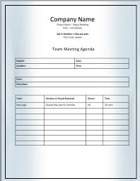 Project Team Meeting Agenda Template Organization Meeting Agenda
