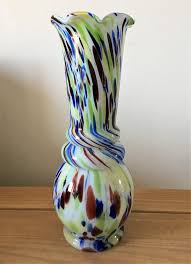 Vintage Large Glass Vase In End Of Day