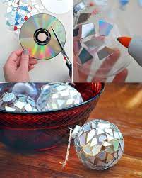 diy ornaments from old cd s greenway