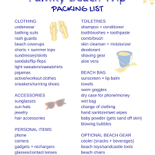 Free Packing Lists For All Kinds Of Family Vacations