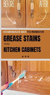 On wooden cabinets, take a gentler approach. Pin By Hilda R Pena On Clean Everything Remove Grease Stain Clean Kitchen Cabinets Cleaning Hacks