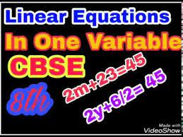 Linear Equation In One Variable Hindi