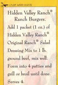 hidden valley ranch burgers recipe