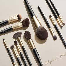 gold matte makeup brush set
