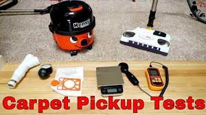 vacuum cleaner testing carpet pickup