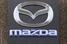 mazda logo on a facade mazda