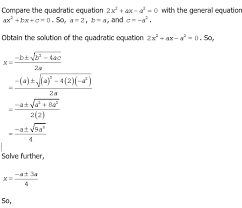The Quadratic Equation 2x2 Ax A2 0