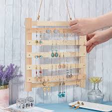 Wall Mounted Wood Earring Display Stand