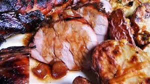 Sprinkle the pork with salt and pepper, and then cover it with the herbes de provence and place in a 425 degree oven. Grilled Pork Tenderloin With Honey Mustard Soy