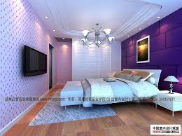 Student Bedroom Purple Walls Interior