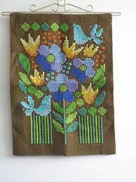 Vintage Embroidered Wall Decor Flowers