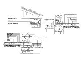 Brick Wall With Sectional Details Dwg File