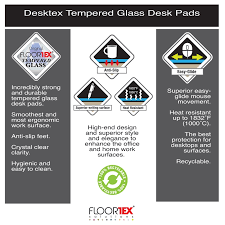 Desktex Glaciermat Glass Desk Pad Size