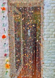eclectic colorful door bead curtain