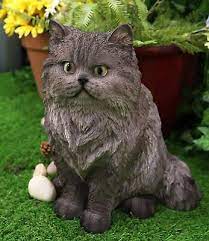 Grey Persian Cat Statue