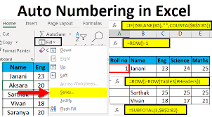 auto numbering in excel easy methods
