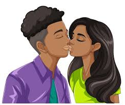 black couple kissing cartoon images