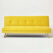 laurie velvet clack sofa bed yellow